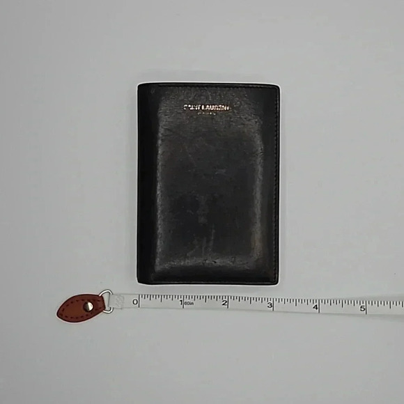 Saint Laurent Paris Credit Card Wallet Black Embossed Leather - Picture 2 of 12